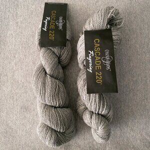 NWT Cascade 220 Fingering Colour 8401 Silver Lot of 2